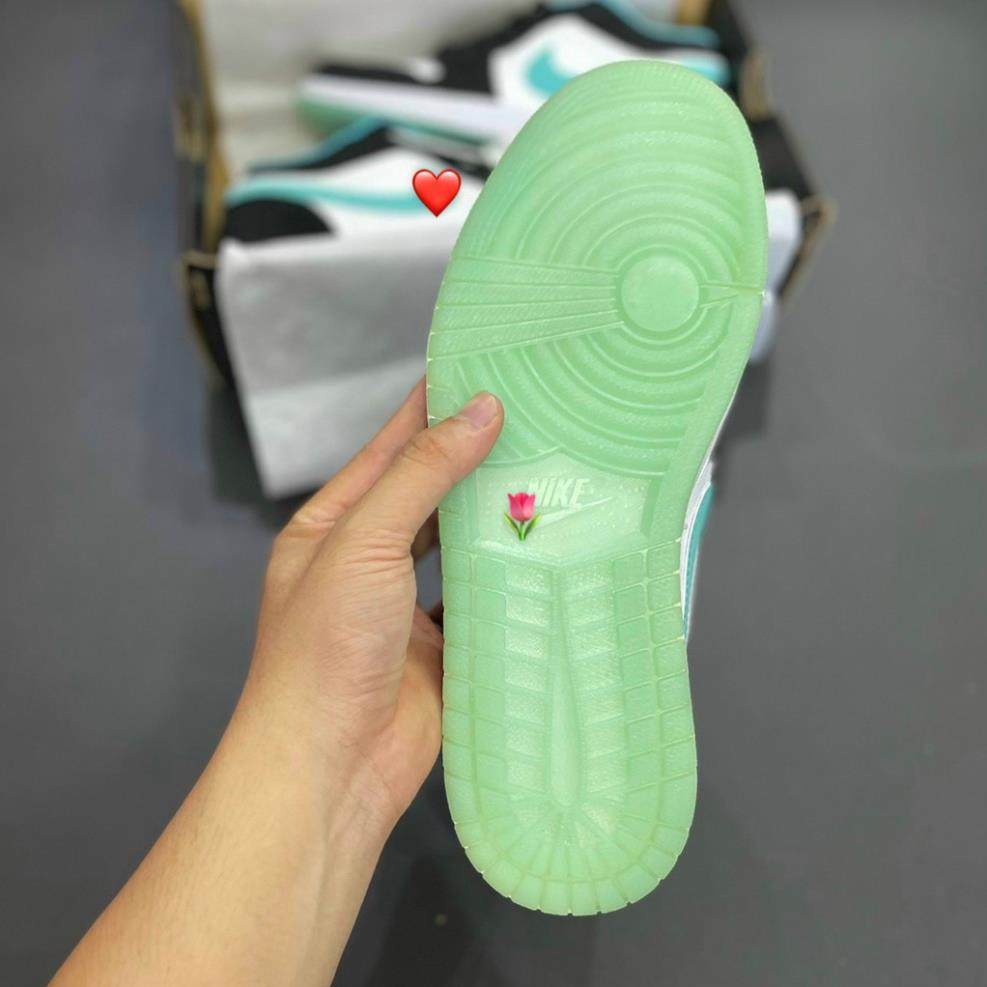 Giày  JorDan 1 Xanh ngọc ,jordan cổ thấp đế xanh Đế Phản Quang Giày Thể Thao Nam Nữ Thấp Cổ Full Phụ Kiện | BigBuy360 - bigbuy360.vn