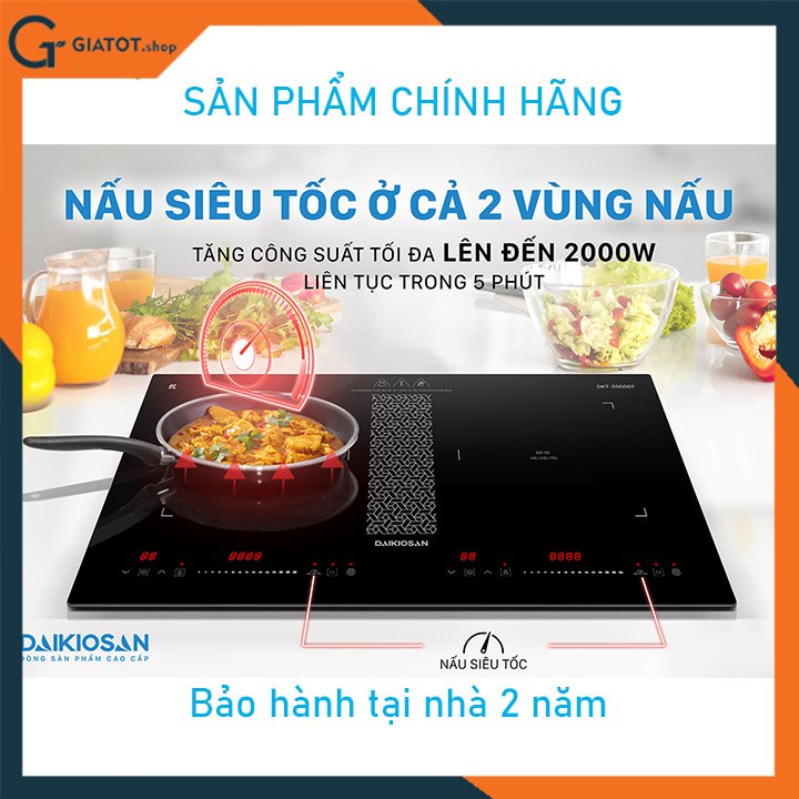 Bếp từ đôi cao cấp chính hãng Daikiosan DKT-200007