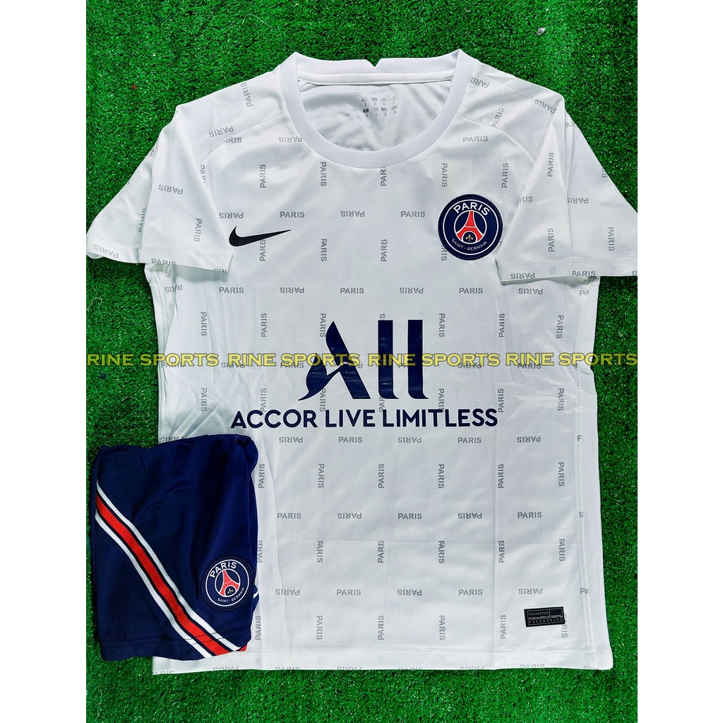 Hàng Thailand Super Bộ áo bóng đá PSG – Paris Saint Germain trắng tranning hàng Super thailand 2022-2023 Giống thi đấu