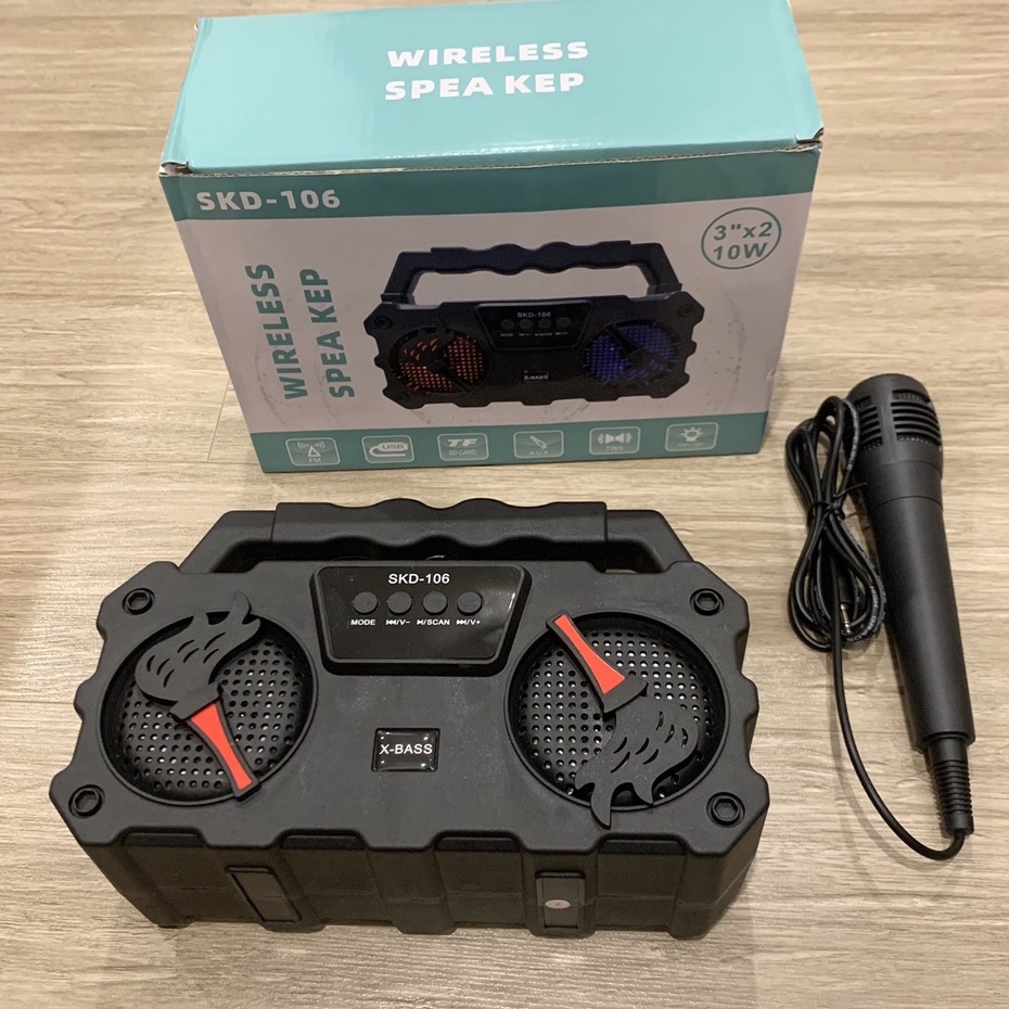 Loa bluetooth, loa karaoke SKD-106 mẫu mới 2022 với công suất lớn