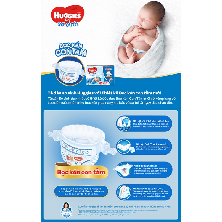 Tã Dán Huggies Size S 56+6 MIẾNG CHO BÉ TỪ 4-8KG