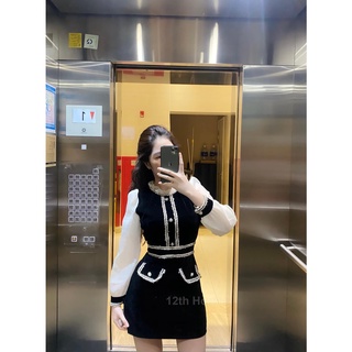 Váy nhung phối tay voan tơ