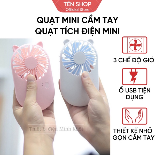 quạt tích điện mini cầm tay sạc điện