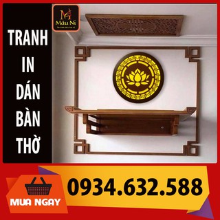ĐÈN THỜ CNC điện  MÂU NI khắc CNC Hoa sen, đk 41cm / 51cm, ốp sau lưng bàn thờ, treo tượng Phật