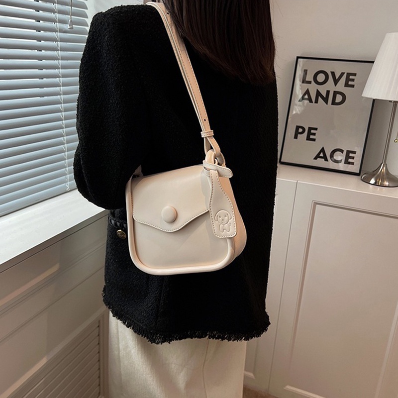 Túi đeo chéo IELGY hình vuông nhỏ màu trơn tùy chỉnh phong cách Hàn Quốc cổ điển thời trang dành cho nữ