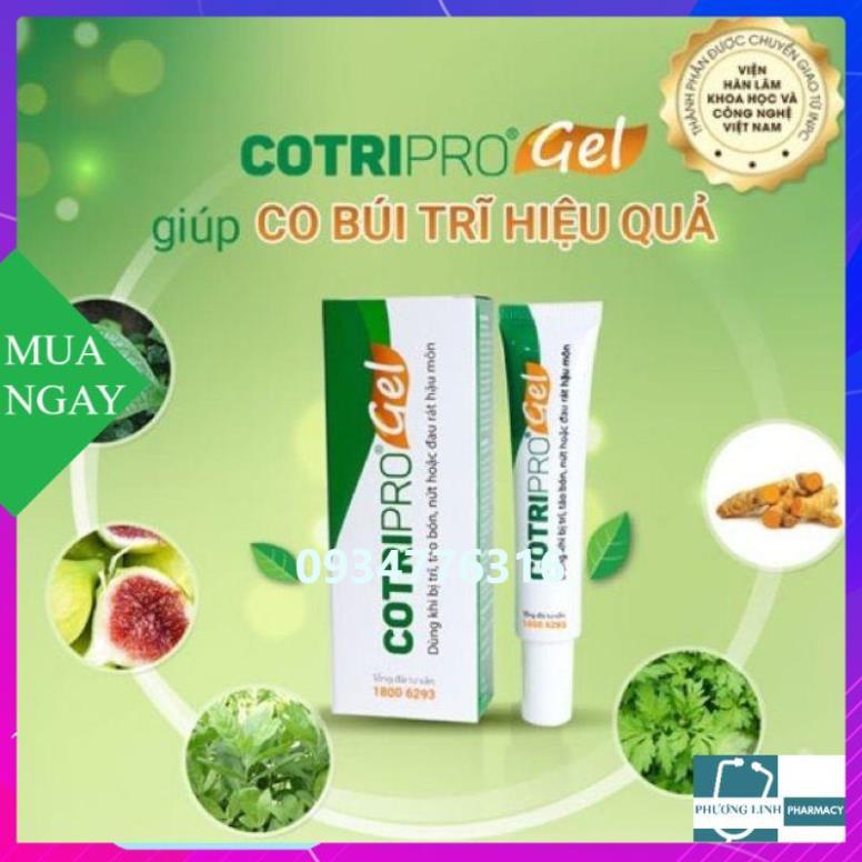 COMBO VIÊN UỐNG + GEL BÔI CO BÚI TRĨ GIẢM ĐAU RÁT HẬU MÔN COTRIPRO
