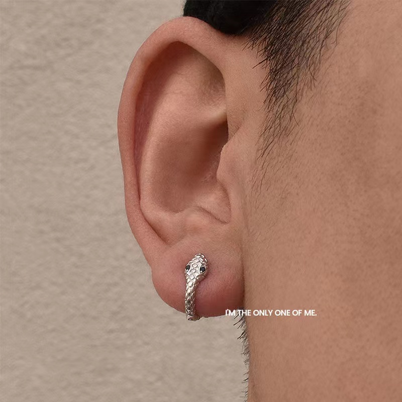 Khuyên Tai Hình Rắn Phong Cách Âu Mỹ Cá Tính Cho Nam