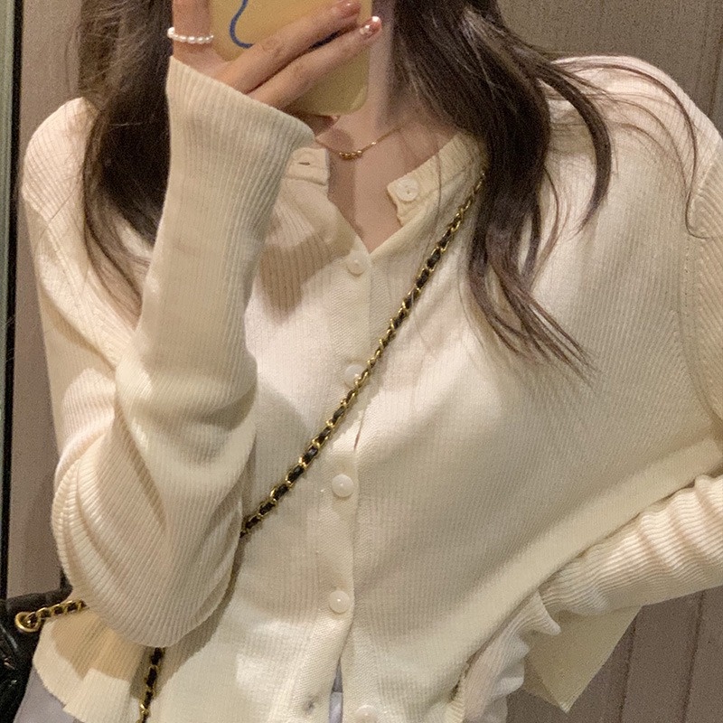 【ZHELIHANGFEI】Áo Khoác Cardigan Dệt Kim Tay Dài Dáng Rộng Chống Nắng Thời Trang Cho Nữ