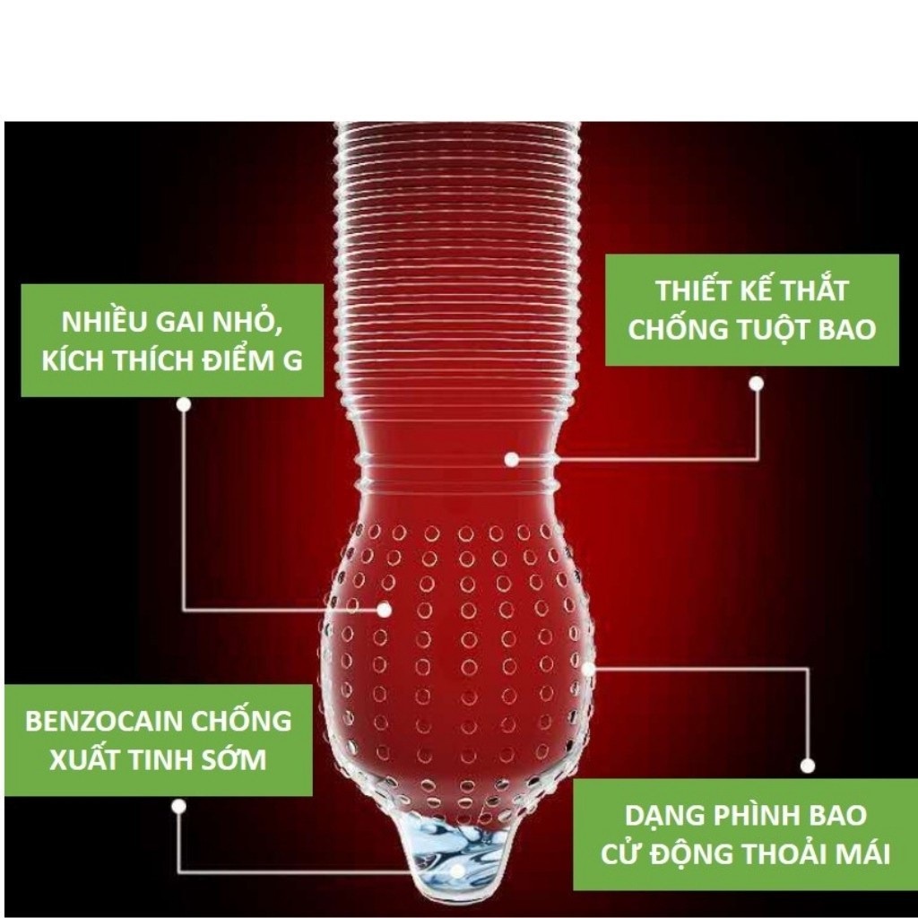 Bao Cao Su OLO Kéo Dài Thời Gian Quan Hệ, Gân Gai 0.01 India Gamma Formula - Hộp 10 Bao