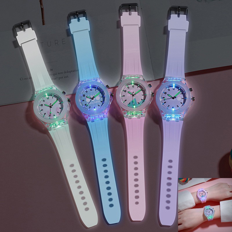 Popkozzi Đồng Hồ Đeo Tay Dây Silicone 20 Màu Cho Bé