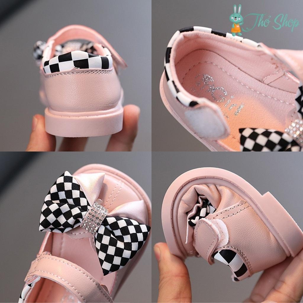 Giày búp bê đính nơ tập đi cho bé gái