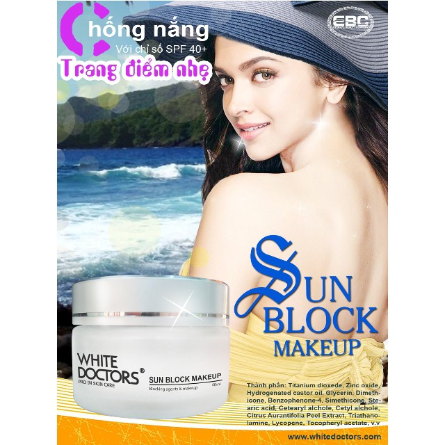 [CHÍNH HÃNG] Kem trang điểm chống nắng trắng da mặt White Doctors Sunblock Makeup