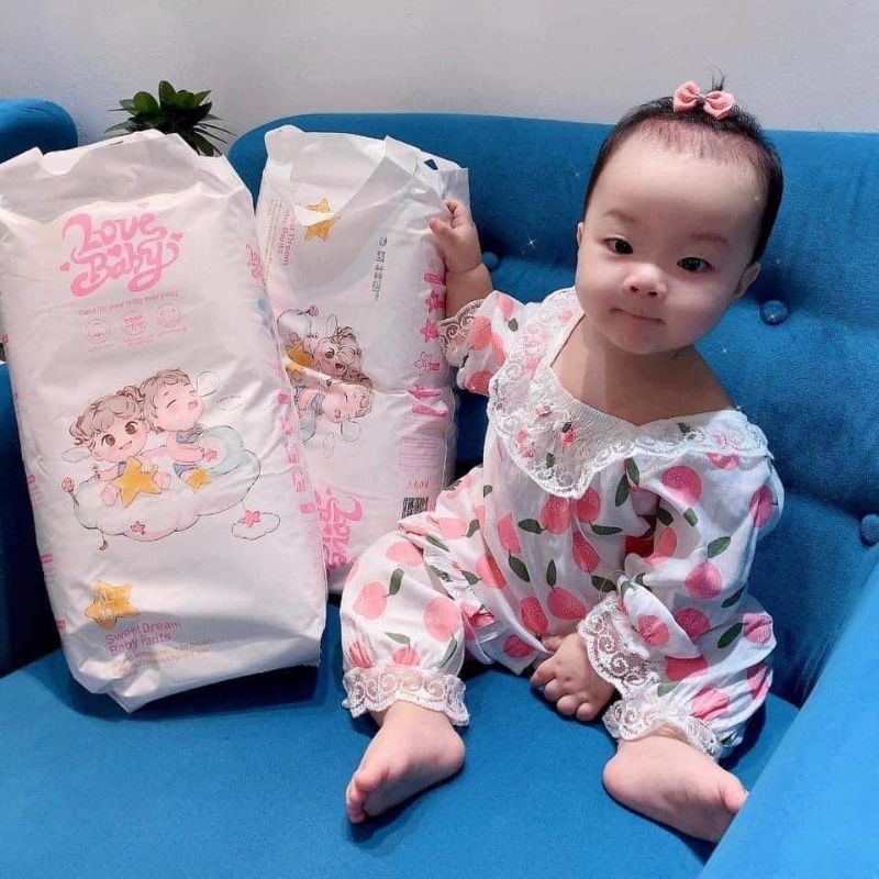 (TÁCH BỊCH) 5 miếng dùng thử bỉm LOVE BABY dán/quần NB36/S50/M46/L42/XL38/XXL34