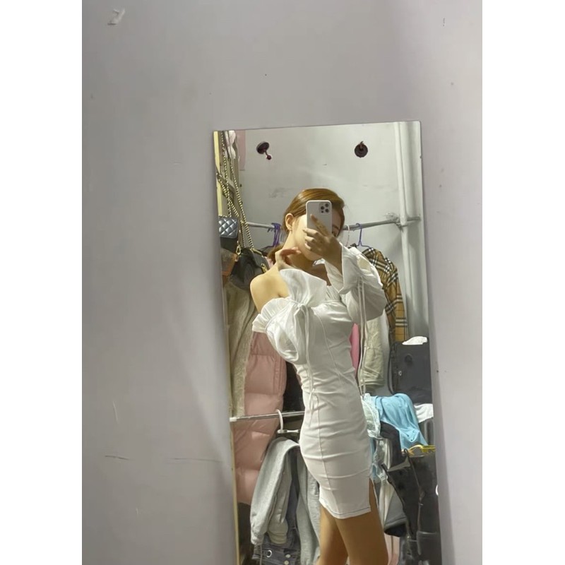 Đầm Tiểu Thư ,Váy Tiểu Thư Trễ Vai Tay Dài Dự Tiệc Cho Nữ