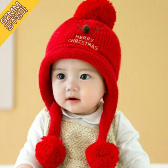 Mũ len lót lông xuất Hàn cho bé