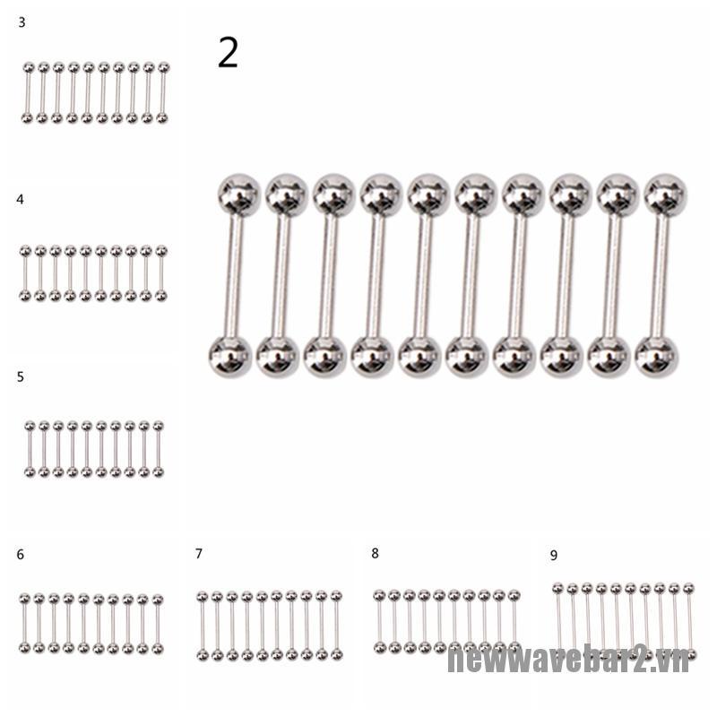 Set 2 / 10 Khuyên Xỏ Cơ Thể Bằng Thép Không Gỉ Cá Tính
