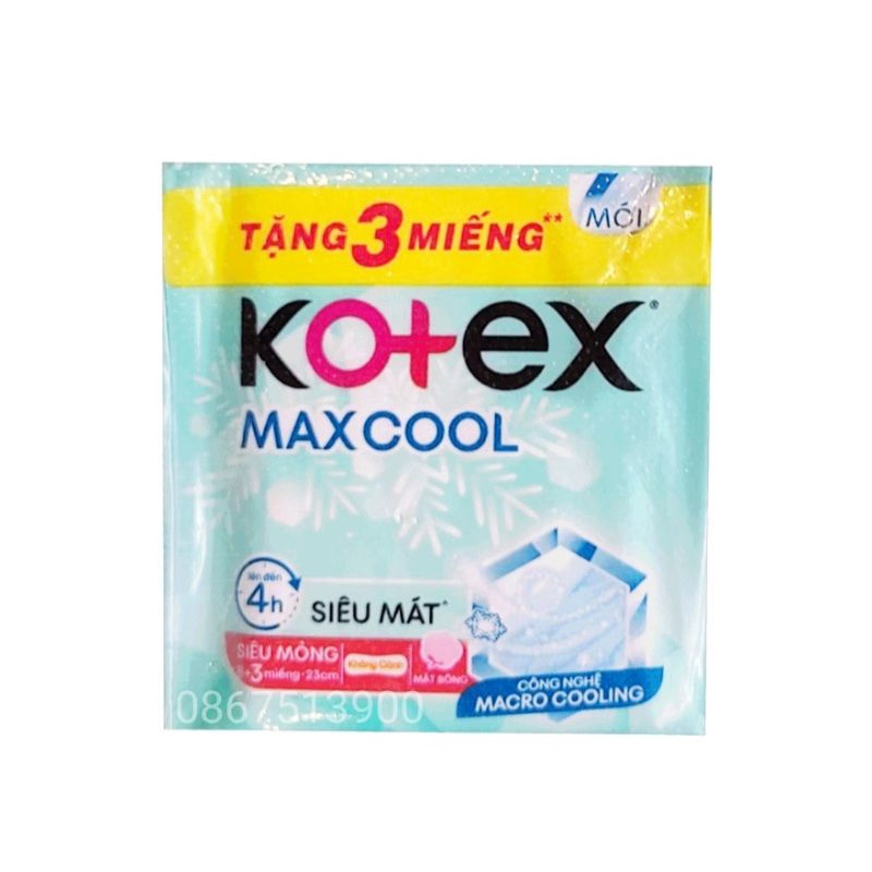 [Freeship70k] [Có link tặng 3 miếng] Bịch băng vệ sinh Kotex Max siêu mỏng cánh và không cánh 8 miếng