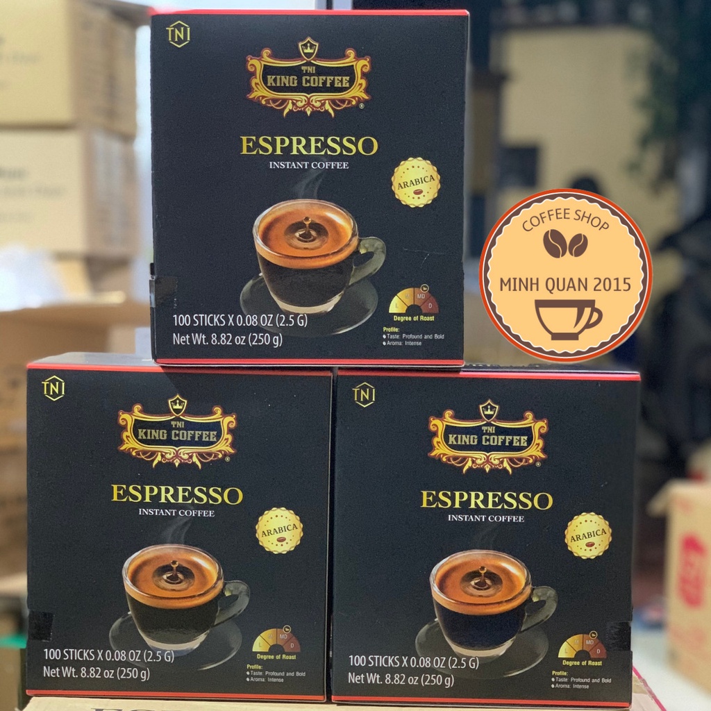 Cà Phê Hoà Tan ESPRESSO - King Coffee Hộp 100 Gói