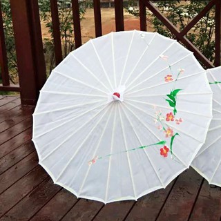 Dù cán gỗ Nhật Bản MÀU TRẮNG đạo cụ dựng phim cổ trang đạo cụ múa phụ kiện trang trí ANDHERE