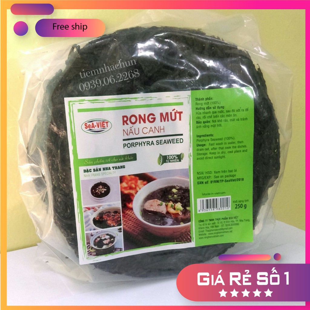 [DATE SX 12/2021] Rong Biển (Rong Mứt) Nấu Canh Sea Việt 250g - Sáng Mắt, Bổ sung I-ot, Ngừa Loãng Xương