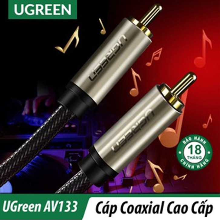 Cáp Âm Thanh Coaxial 2 đầu dương Ugreen 20738 20739 20742 20743 AV133 Chính Hãng
