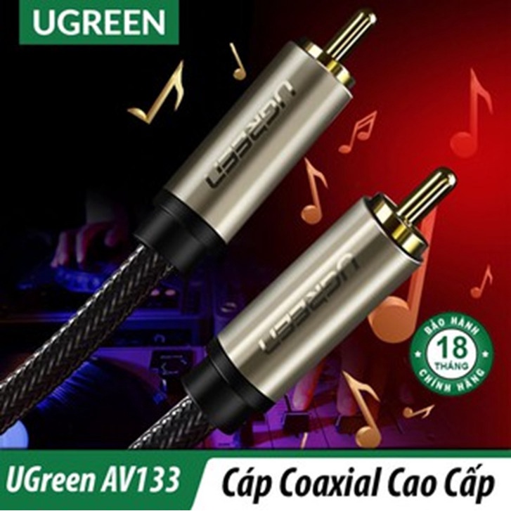 [Mã ELHACE giảm 4% đơn 300K] Cáp Âm Thanh Coaxial 2 đầu dương Cao Cấp Ugreen 20738 20739 20742 20743 AV133 Chính Hãng