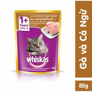 Sốt Thức ăn cho mèo Pate Whiskas túi 85g nhiều vị