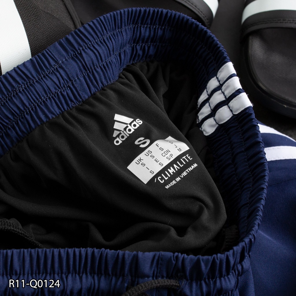 Quần run nam Adidas R11 phối 3 sọc 2 bên- xi dãn 2 lớp form trên gối - thể thao nam VNXK