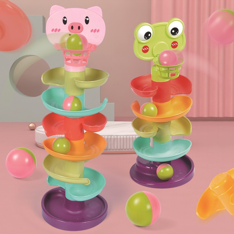 [1-3 years old] baby multi-layer shooting track ball, rolling ball slide, baby early education educational toys