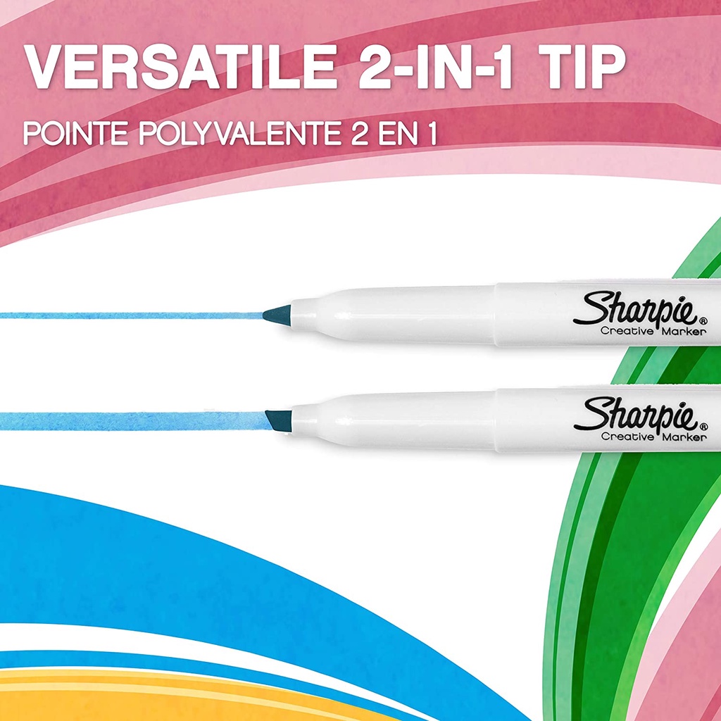 Vỉ 4 màu bút đánh dấu thông minh ngòi vát Sharpie S-Note Creative Markers 2.5mm