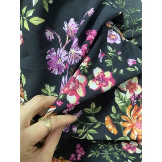 1m vải đũi linen hoa suông rũ