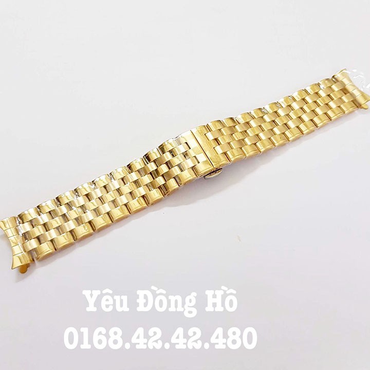 Dây đồng hồ thép không gỉ cao cấp màu vàng