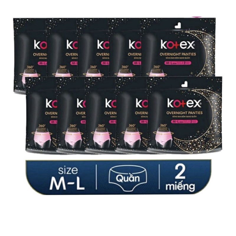 Combo 10 gói băng vệ sinh dạng quần kotex ML 2 miếng