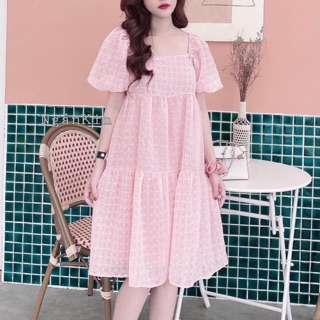 Đầm hồng baby cổ u