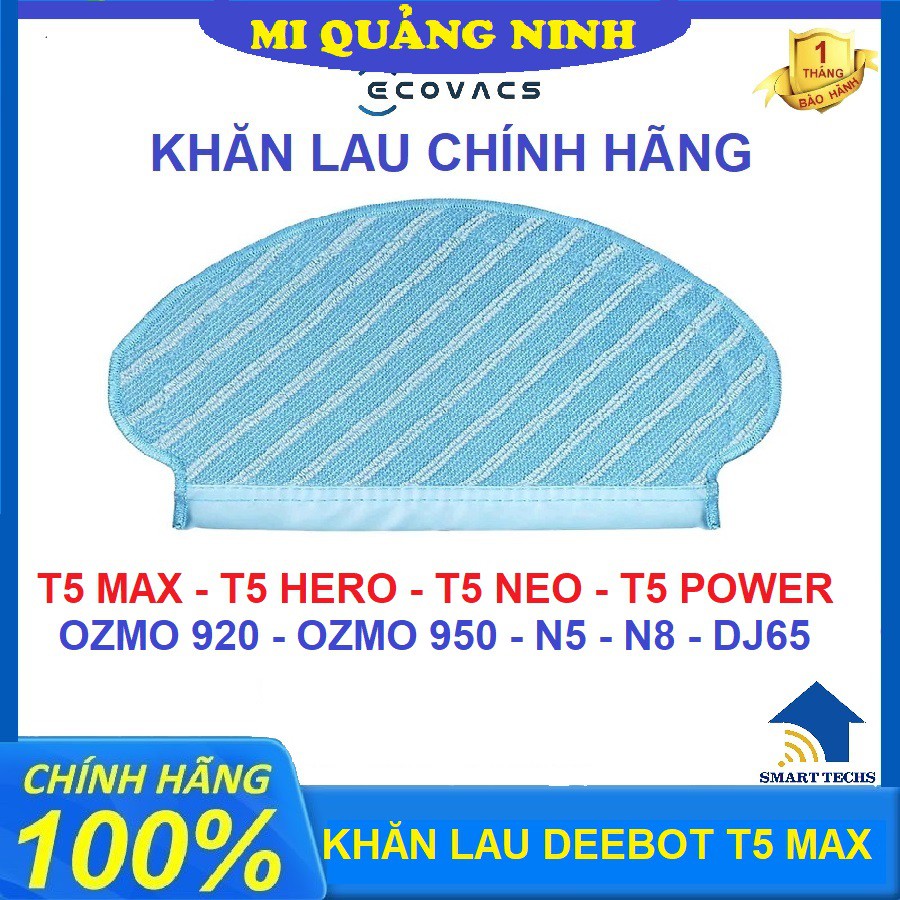 Phụ kiện khăn lau, giẻ lau robot hút bụi Ecovacs Deebot T5 Hero, T5 Max, T5 Neo, N8, N5, T5 Power, Ozmo 920, Ozmo 950