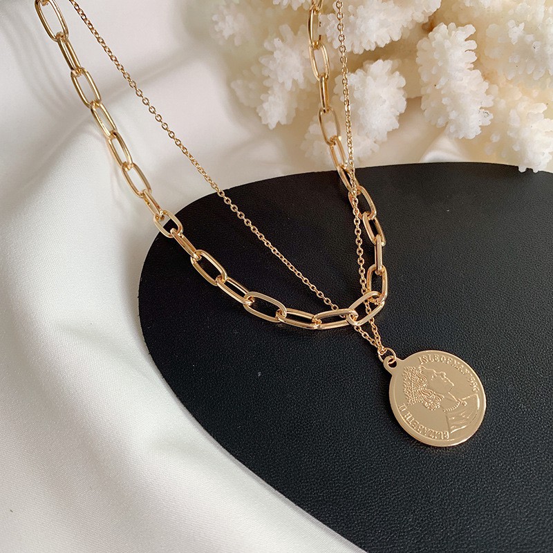 vòng cổ Hai Lớp Đính Đồng Xu C60