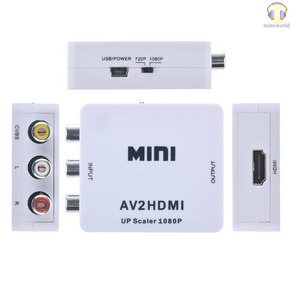 MIWO AV to HDMI Scalar Converter Video Composite Adapter Box Mini RCA AV CVBS to HDMI Converter | BigBuy360 - bigbuy360.vn