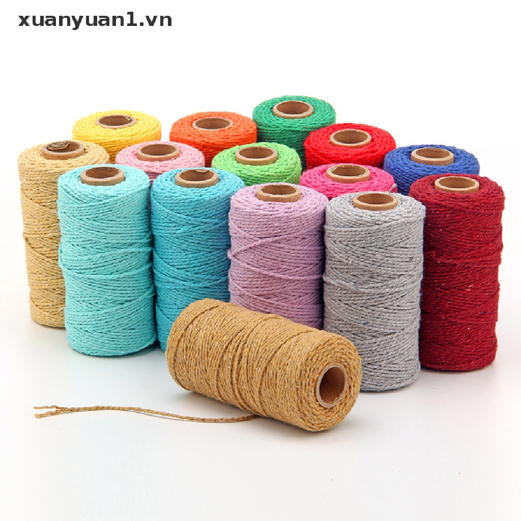 Cuộn Dây Cotton 100M Nhiều Màu Dùng Làm Đồ Thủ Công Tiện Dụng