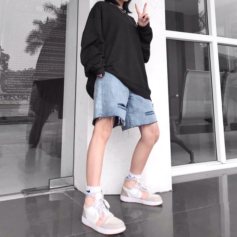 Quần Short Jean Jem Closet Rách Unisex
