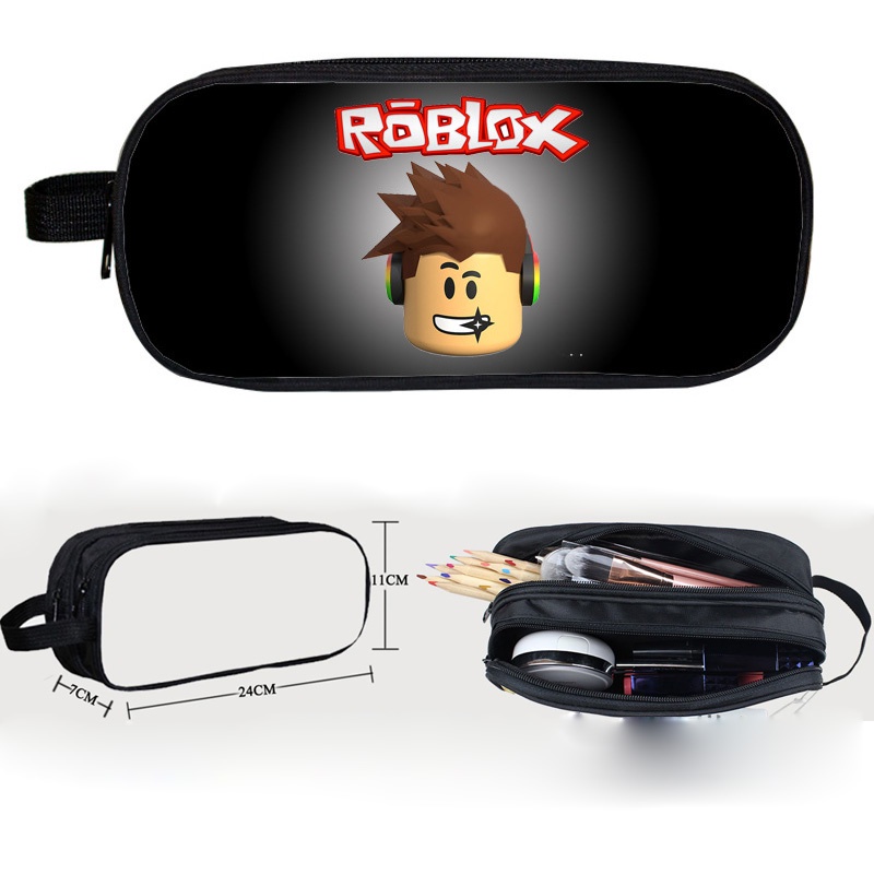 Minecraft ROBLOX Túi Đựng Bút Chì 24 * 11 * 7cm 2 Ngăn Tiện Lợi Ốp