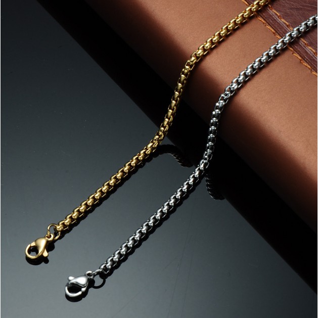 Dây chuyền inox nam 2mm bông dừa khít đẹp