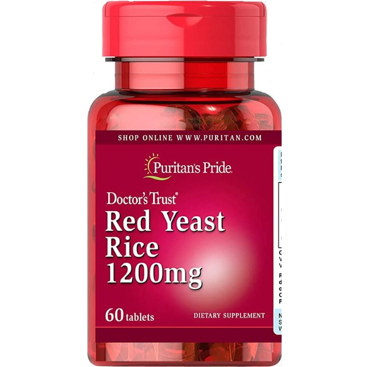 Viên uống hỗ trợ tiêu hóa giảm mỡ máu cholesterol Puritan's Pride Red Yeast Rice 60 viên