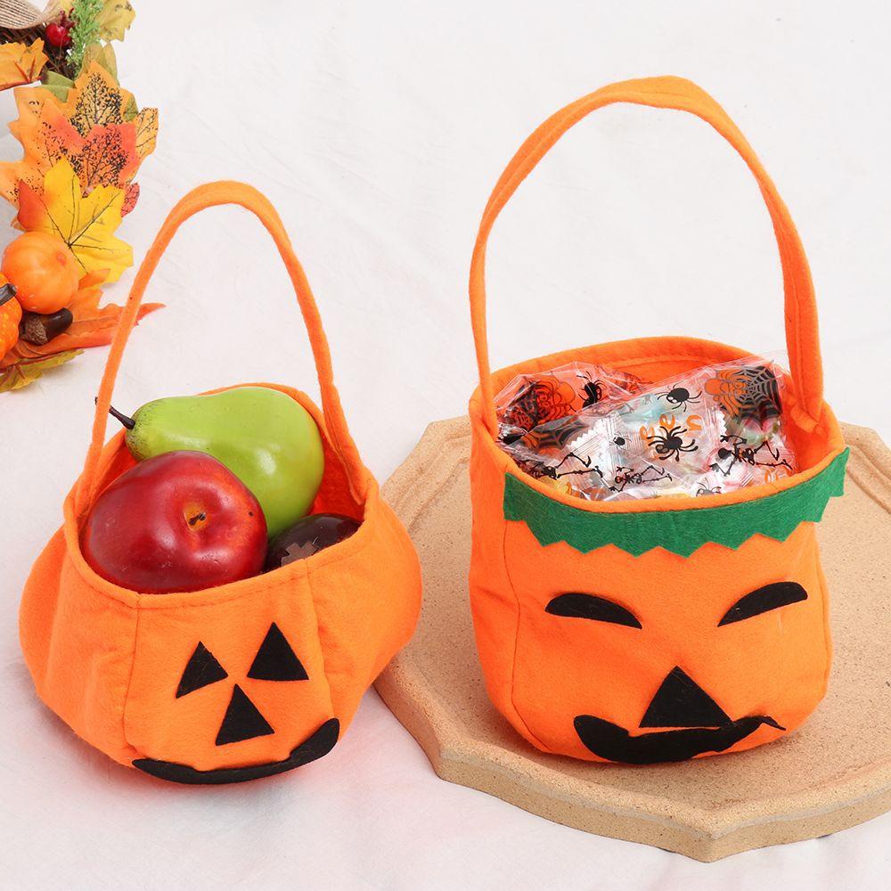 CHOOKEY Bộ 3 Giỏ Đựng Kẹo Hình Quả Bí Ngô Có Thể Gấp Gọn Tiện Dụng