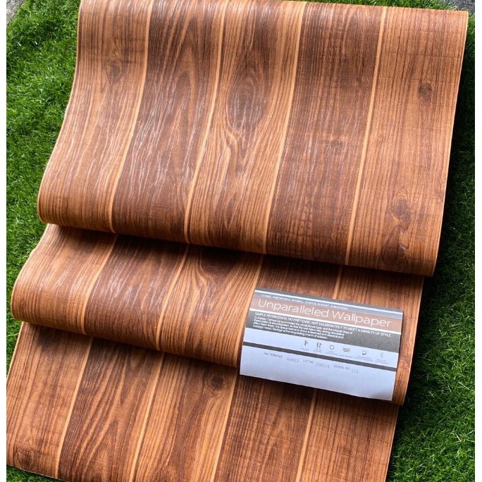 [CAO CẤP] 10m Giấy Dán Tường Giả Gỗ 3D Lụa Không Keo Khổ 53cm Nhiều Màu Lựa Chọn