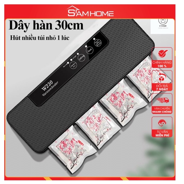 Máy Hút Chân Không Thực Phẩm W230 tự động, hút khô và hút ướt, hàn độc lập