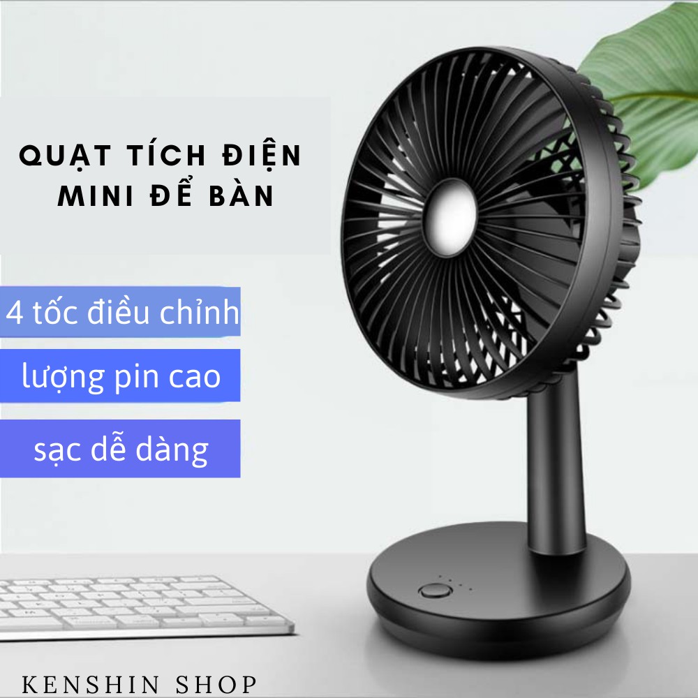 Quạt Mini Để Bàn Tích Điện, Quạt Văn Phòng, Quạt Cầm Tay Thông Minh KENSHIN SHOP