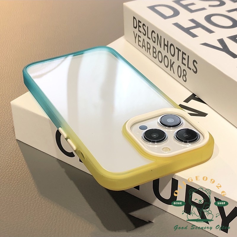 Ốp Điện Thoại Acrylic Màu gradient Chống Rơi Cho Iphone 13 12 11 Pro Max