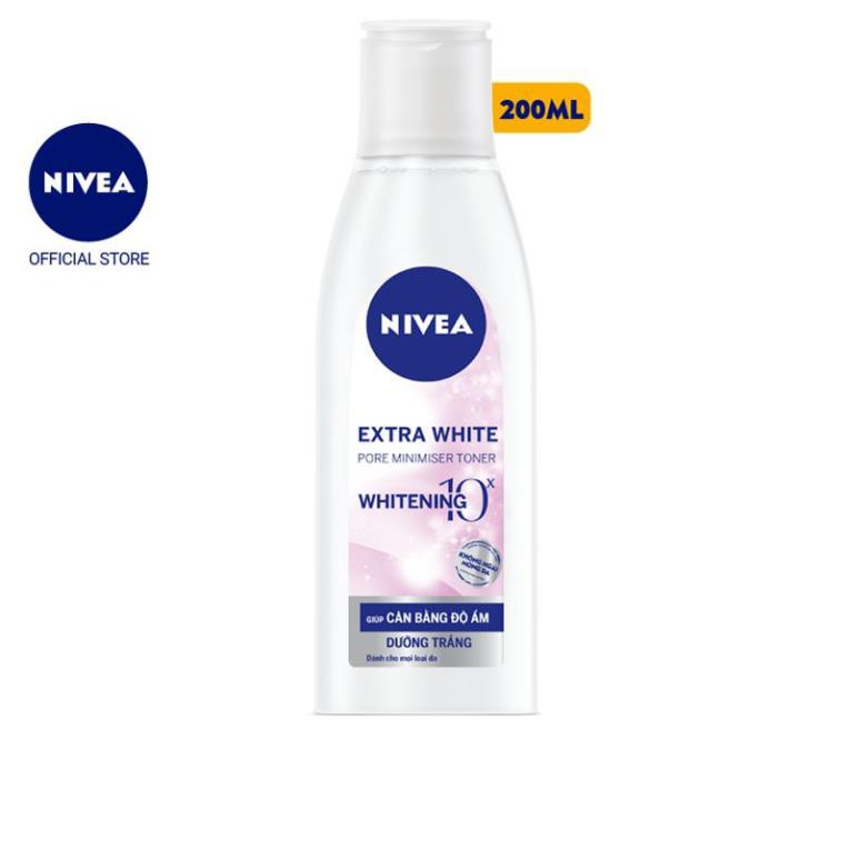 Nước hoa hồng dưỡng trắng da & se khít lỗ chân lông NIVEA Extra White 200ml - Hàng Chính Hãng