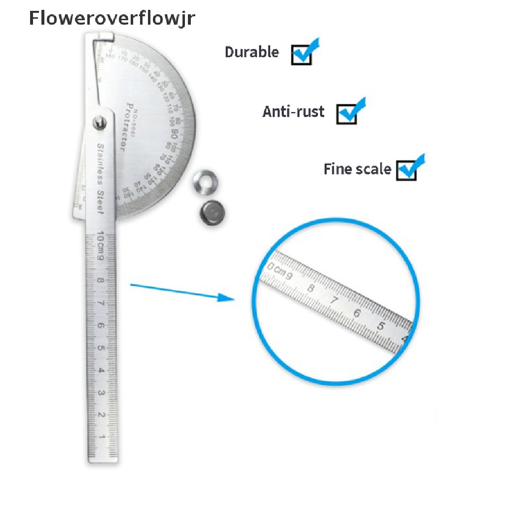 Thước đo góc 180 độ bằng thép không gỉ tiện lợi