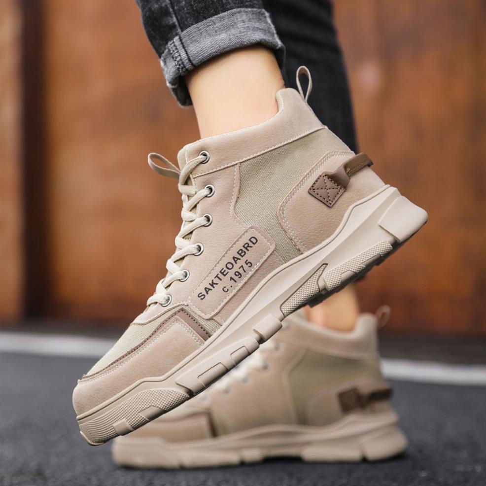 Giày sneaker nam cao cổ cao cấp đế bằng buộc dây thoáng khí tăng chiều cao mới hot size 39 đến 43 VAPIDA G38 -JH*(_